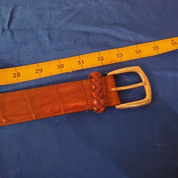 Brighton Moc Croco Alligator Leather Woman's S Belt Brass Buckle Style 41807 - Picture 7 of 7